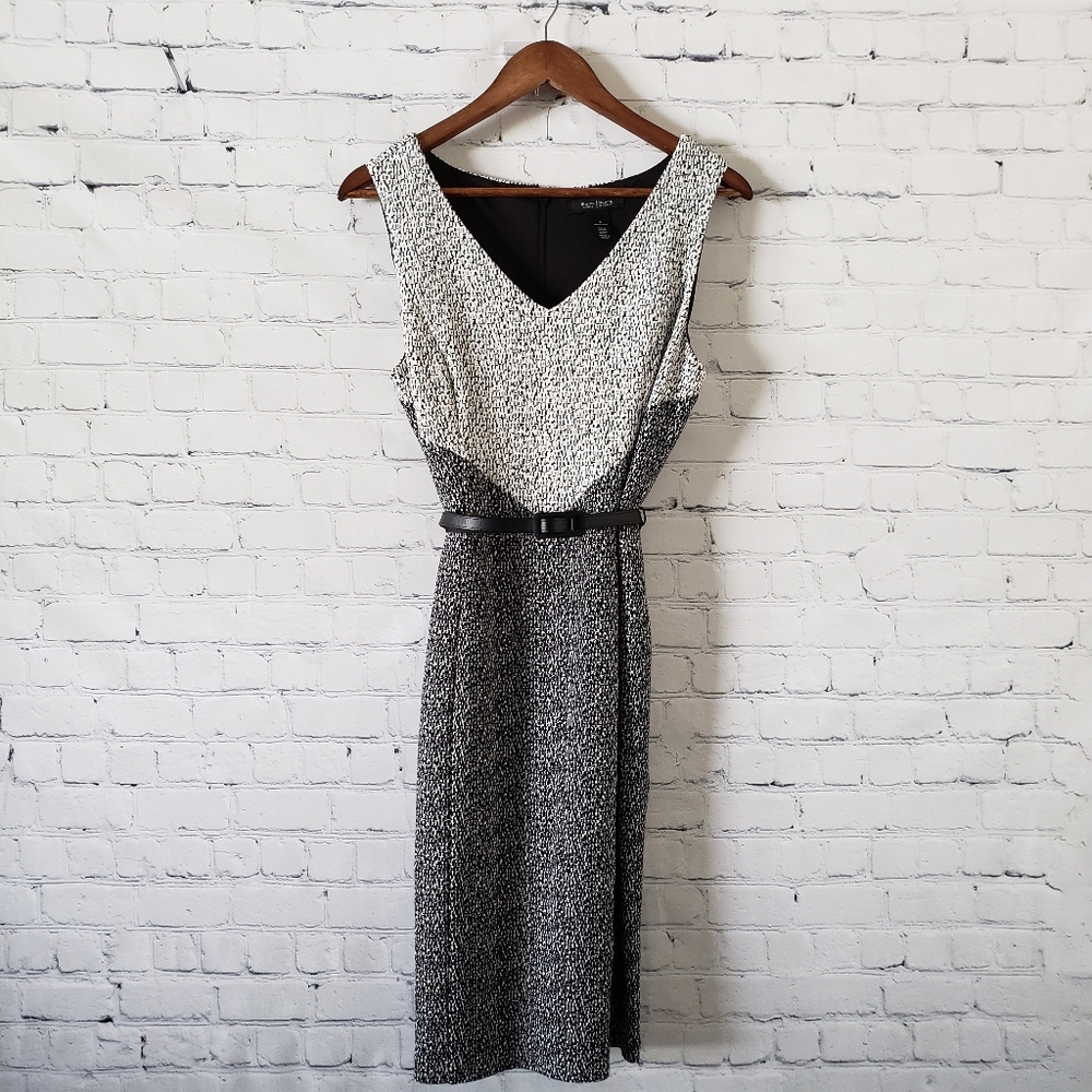 White House Black Market  v-neck Belted Dress